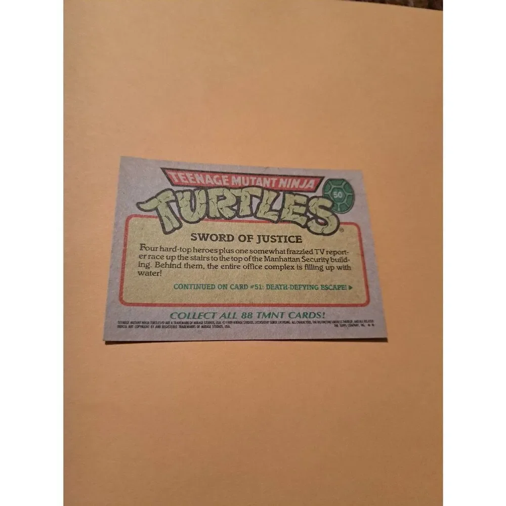 1989 Topps TMNT Trading Card 50 Teenage Mutant Ninja Turtles - Picture 2 of 2